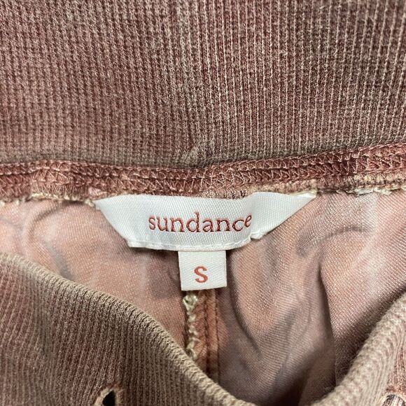 SUNDANCE Women's S Rust Cotton Pull On Pants Drawstring Jogger Embroidered Panel - Picture 3 of 5